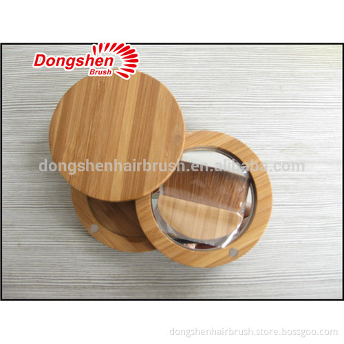 cosmetic mirror,half moon blush brush, beautiful bamboo compact